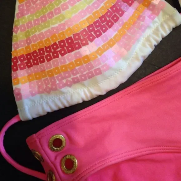 NWT Victoria's Secret Sequined triangle bikini S/M